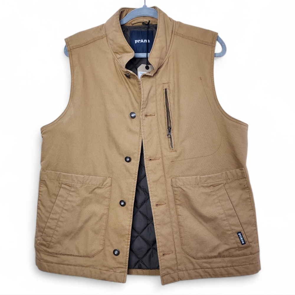 NWT Prana  Tan Color Men Workwear  Tremby Vest Sz Medium